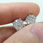 Diamond HALO 1ct Diamond Cluster Earrings. 14k White Gold Daisy stud earrings. Diamond Stud 14k Gold Earrings. st(161)