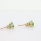 14k Green Peridot Emerald cut stud earrings. st (43)