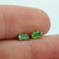 14k Green Peridot Emerald cut stud earrings. st (43)