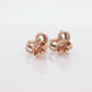 10k Open Heart Rose Gold Diamond Stud earrings. Halo set diamond earrings. st(115)