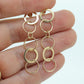 14k NABCO Gold Dangle Drop Earrings. 14k Yellow Gold Interlocking Circles Discs. Chain Link Earrings. st(92)