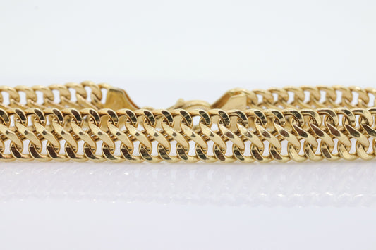 18k MILOR Infinity Wide Double LINK Chain Bracelet. 18k Infinity S Specialty Link Bracelet ITALY. st(167)