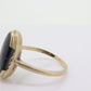 10k ONYX ring. Bezel set Slim Oval Onyx signet ring. 1930s Vintage. Mourning ring. st(55)