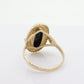 10k ONYX and diamond ring. Oval Onyx bezel set victorian mourning ring. PSCO. st(86)