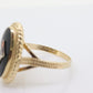 10k ONYX and diamond ring. Oval Onyx bezel set victorian mourning ring. PSCO. st(86)