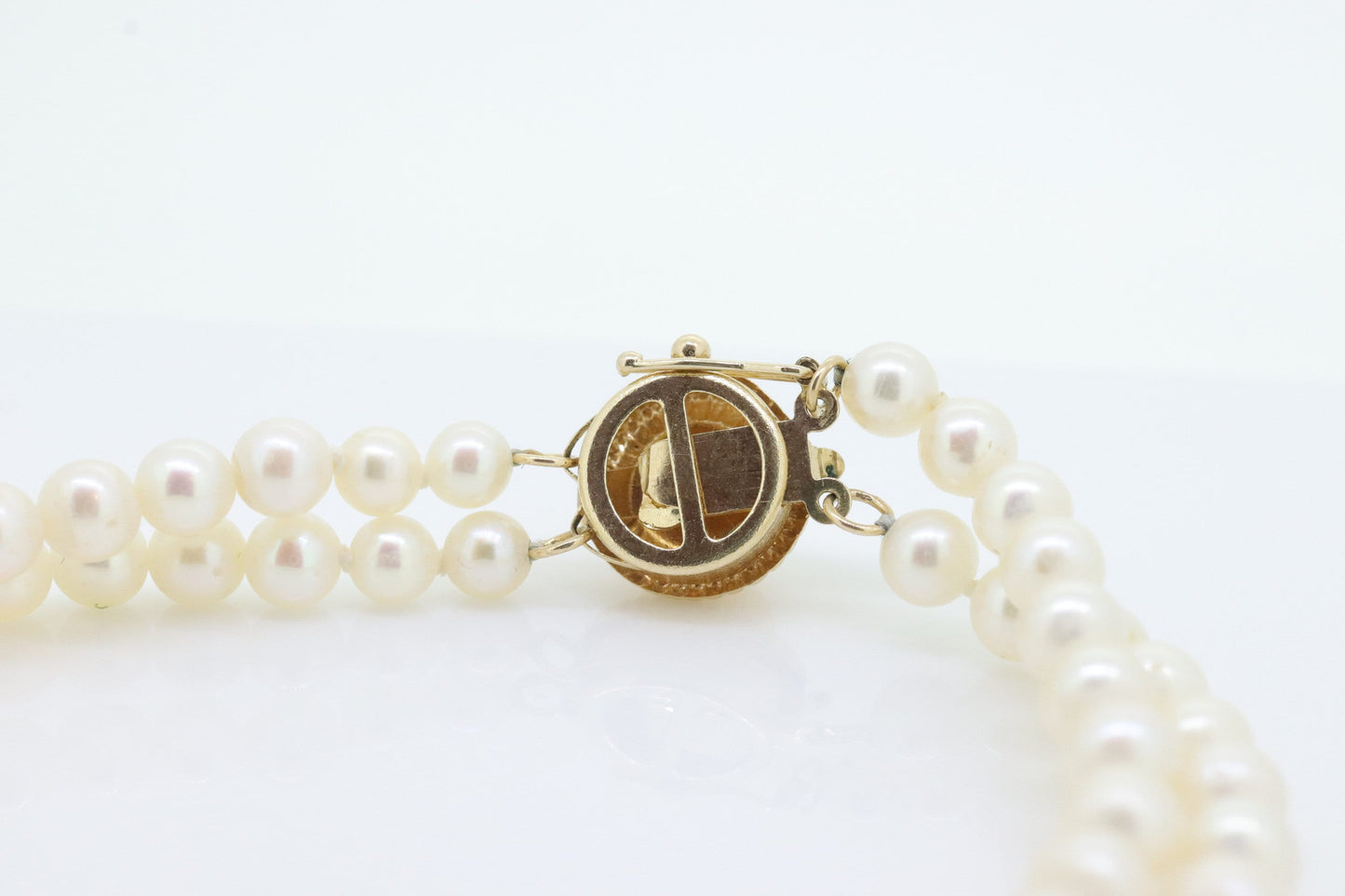 Pearl Bracelet Double Strand Pearls 14k yellow gold Pearl clasp. Pearl Bracelet. Pearl Bracelet st(69)