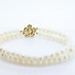 Pearl Bracelet Double Strand Pearls 14k yellow gold Pearl clasp. Flower Pearl Clasp Bracelet. Pearl Bracelet st(63)
