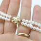 Pearl Bracelet Double Strand Pearls 14k yellow gold Pearl clasp. Flower Pearl Clasp Bracelet. Pearl Bracelet st(63)