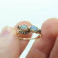 10k Victorian Opal Pearl Seed garnet ring. 10k Gold Victorian claw opal garnet ring. st(69)