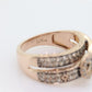Le Vian Diamond Buckle Ring. 14k rose gold Levian Le Vian champagne chocolate diamond Buckle belt band. (265)