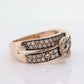 Le Vian Diamond Buckle Ring. 14k rose gold Levian Le Vian champagne chocolate diamond Buckle belt band. (265)