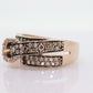 Le Vian Diamond Buckle Ring. 14k rose gold Levian Le Vian champagne chocolate diamond Buckle belt band. (265)