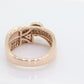 Le Vian Diamond Buckle Ring. 14k rose gold Levian Le Vian champagne chocolate diamond Buckle belt band. (265)