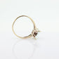 18k / 14K Aquamarine Solitaire ring. Genuine Natural Light Aquamarine Emerald cut gem. Vintage Aquamarine ring. st(98)