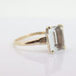 18k / 14K Aquamarine Solitaire ring. Genuine Natural Light Aquamarine Emerald cut gem. Vintage Aquamarine ring. st(98)