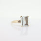 18k / 14K Aquamarine Solitaire ring. Genuine Natural Light Aquamarine Emerald cut gem. Vintage Aquamarine ring. st(98)