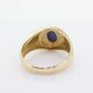 10k Star Sapphire diamond ring. 10k Yellow Gold Nugget Mens Star Sapphire Cabochon signet ring. st(132)