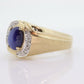10k Star Sapphire diamond ring. 10k Yellow Gold Nugget Mens Star Sapphire Cabochon signet ring. st(132)