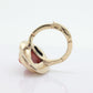 Carved Coral cameo bezel ring. 14k Gold Arthritic Knuckle Fit ring. Finger Fit 14k Shank. Adjustable Fat Knuckle ring. st(225)