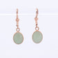 14k Green Jade dangle earrings. Oval Bezel set Jade earrings. st(78)