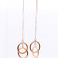 14k Gold Rope Threader cable Earrings. Joined circle Jacmel Threader earrings. st(52)