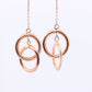 14k Gold Rope Threader cable Earrings. Joined circle Jacmel Threader earrings. st(52)