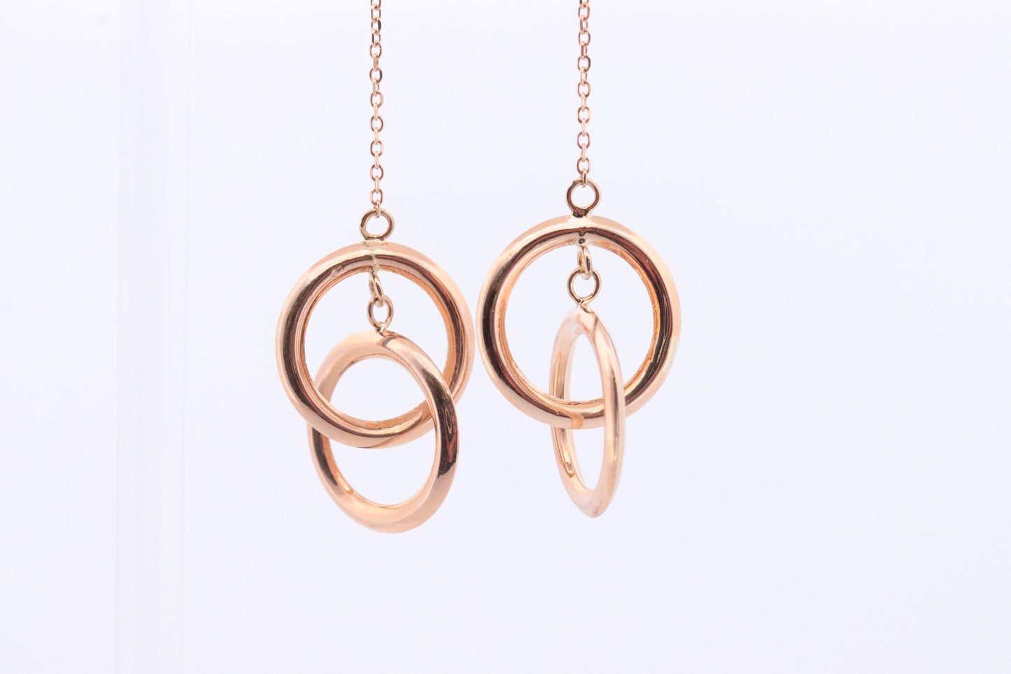 14k Gold Rope Threader cable Earrings. Joined circle Jacmel Threader earrings. st(52)