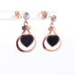 10k Onyx Heart Earrings. Onyx Heart Dangle Earrings. Esemco Onyx earrings.