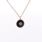 Onyx Pendant. VAN DeLL Gold Filled 1/20th 12k Art Deco Mourning Onyx Pendant for a necklace. Round Onyx Pendant. st(37)