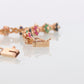 14k Multi-Color Gem Bracelet. Heavy XOXO Round Ruby Emerald Sapphire Flower Cluster arrangement Kiss Hug bracelet. (st215)