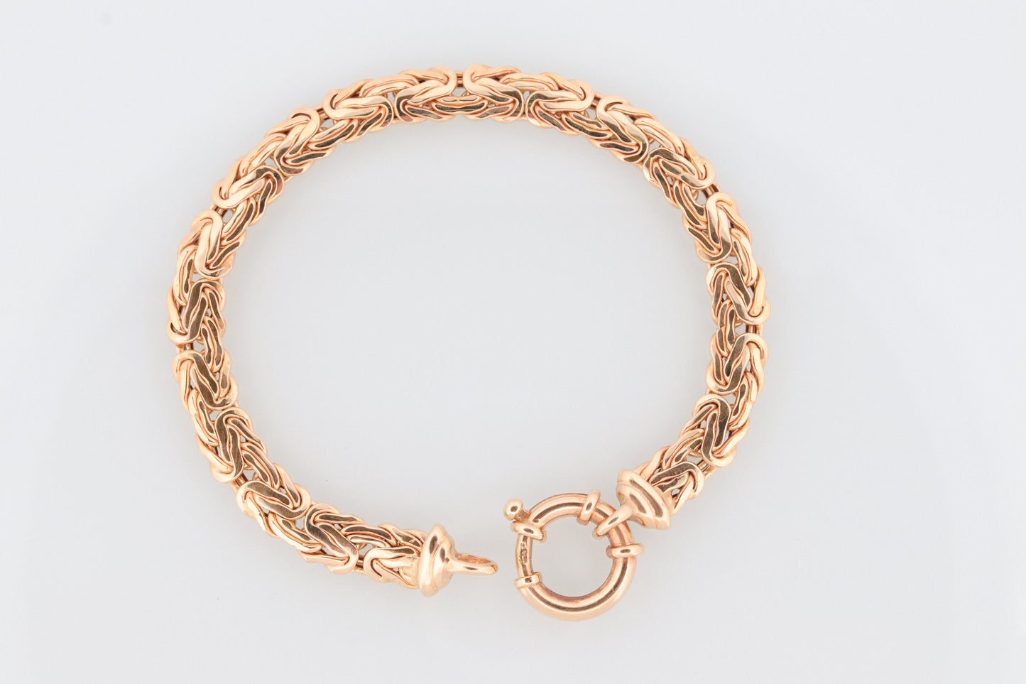 Heavy 14k Byzantine Bracelet. 14k Yellow Gold Wide Flattened Flat Byzantine Bracelet. 7.5in length 7mm wide. ITALY