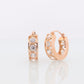 14k CZ Hoop Earrings. CZ Bezel set diamond HOOP Earrings. st(215)