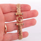 14k Bismark Chain Mesh Bracelet. Sapphire Clasp Chain Mesh link Yellow gold Italian Byzantine Bracelet. Sapphire Cabochon (st374)