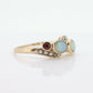 10k Victorian Opal Pearl Seed garnet ring. 10k Gold Victorian claw opal garnet ring. st(69)