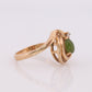 10k Green Apple Jade Jadeite Diamond ring. Pear cut translucent green Jade cabochon ring. st(62)
