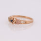 Black Hills Gold Ring. Open Heart band. Tiny Blue Sapphire 10k Multi-Tone Black Hills Gold Statement Ring. st(62)