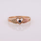 Black Hills Gold Ring. Open Heart band. Tiny Blue Sapphire 10k Multi-Tone Black Hills Gold Statement Ring. st(62)