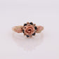Black Hills Gold Ring Diamond Blue SAPPHIRE halo ring. 10k Multi-Tone Black Hills Gold band. Flower halo ring. st(62)
