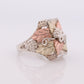 Black Hills Gold Sterling Silver Ring. Large 10k Gold Inlay made by Black Hills Gold Band st(77)