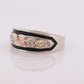 Black Hills Gold Sterling Silver Band. 10k Black Hills Gold Inlays ring. Black Hills Enamel ring st60