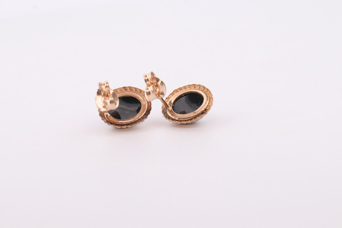 10k Gold Filled Onyx and Diamond Earrings. Art Deco Mourning Onyx Earrings. Oval Onyx and diamond earrings. st(37)