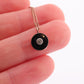 Onyx Pendant. VAN DeLL Gold Filled 1/20th 12k Art Deco Mourning Onyx Pendant for a necklace. Round Onyx Pendant. st(37)