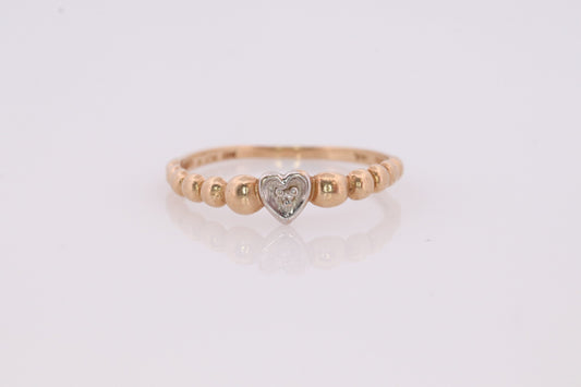 14k Heart Heart Ring. 14k Dainty Bubble hearts promise ring. Thin heart ring. st(62)