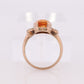 10k Citrine Large solitaire with Diamonds Ring. Citrine Bow Solitaire statement ring. (st62)