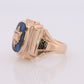 1969 Wyomissing High School Class Graduation ring. 10k Gold with oval Topaz glass solitaire. SCHWEMMER Made st(62)