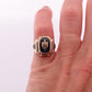 1969 Wyomissing High School Class Graduation ring. 10k Gold with oval Topaz glass solitaire. SCHWEMMER Made st(62)
