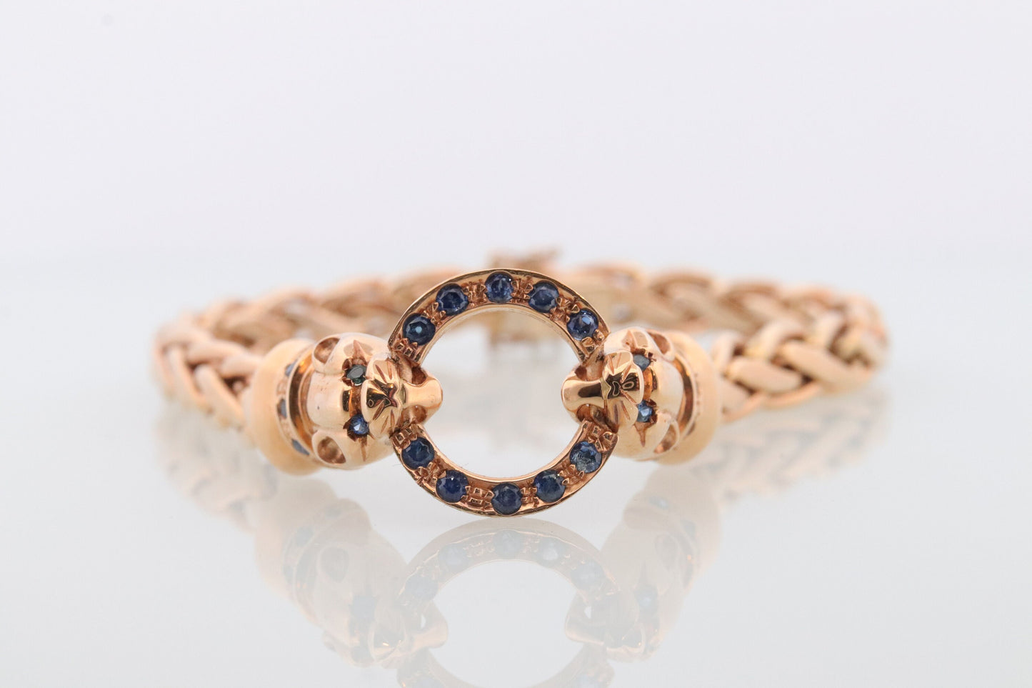 14k Gold Jaguar Bracelet Sapphire Panther Bracelet Leopard Bracelet Circle of Life Mouth Cat Weave Bracelet. Woven bracelet st(660)