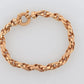 14k Weave Bracelet. Yellow gold Textured Rolo Weave Rope Link Chain Bracelet. High Quality ITALY wide bracelet. st(391)