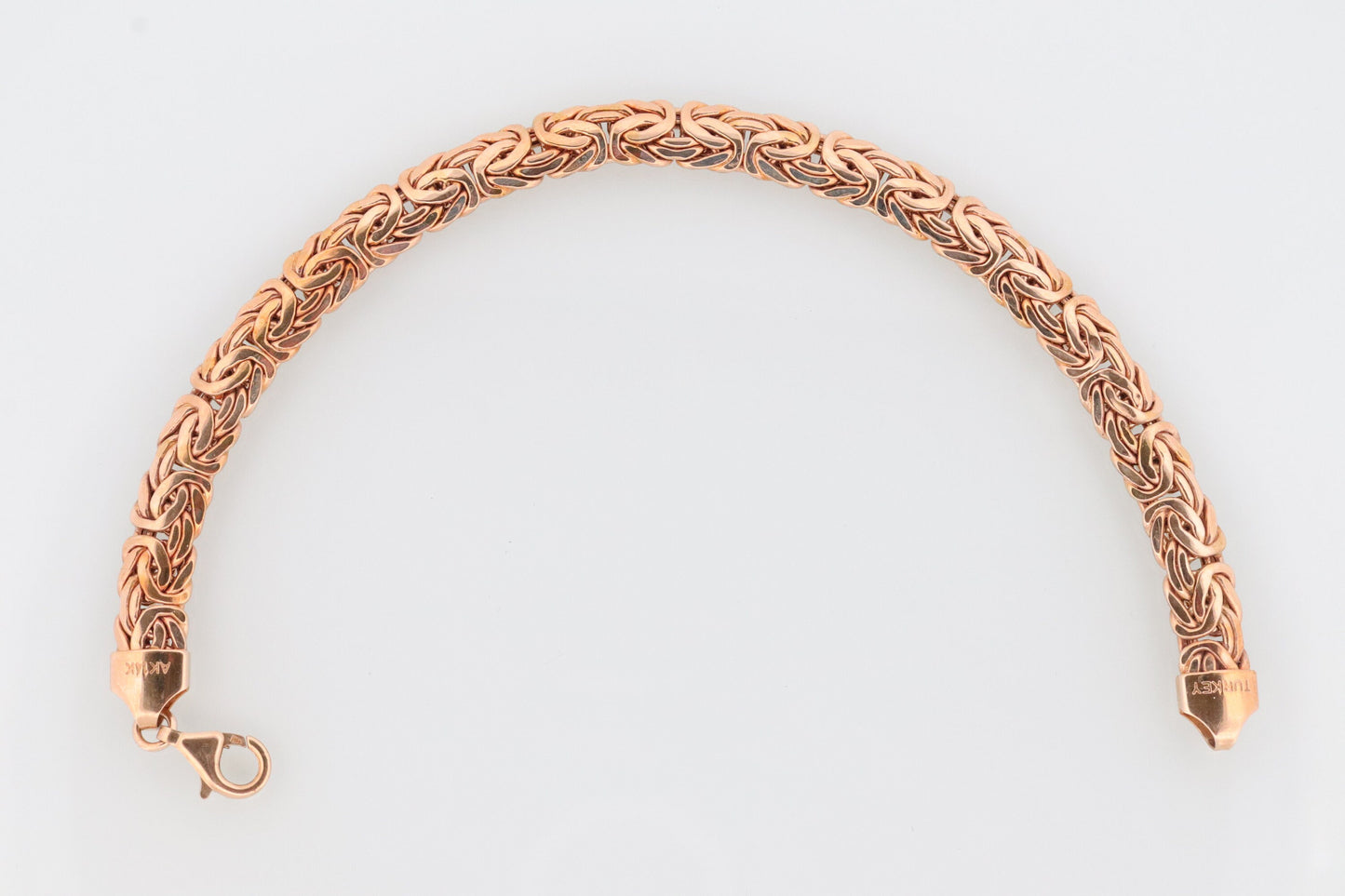 Heavy 14k Byzantine Bracelet. 14k Yellow Gold Wide Flattened Flat Byzantine Bracelet. 8grams 7mm wide. Turkey