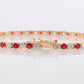 925 Sterling Silver Ruby and CZ Tennis Bracelet. Gold Tone Sterling Silver Tennis bracelet. st(275)